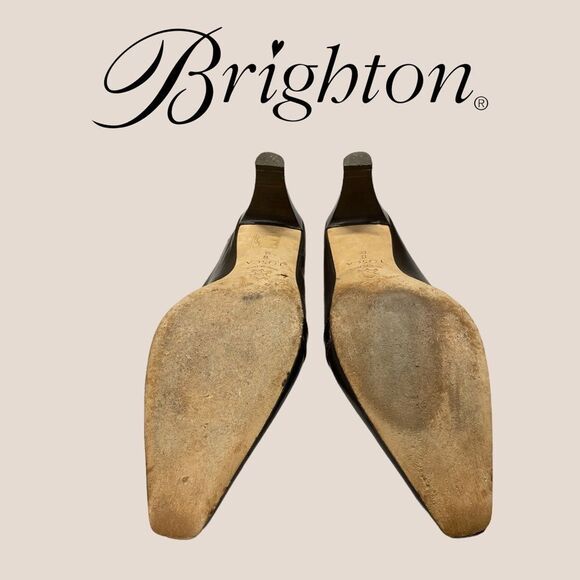 Brighton "Tosca" Brown Leather Heeled Mules 8 - Picture 5 of 5